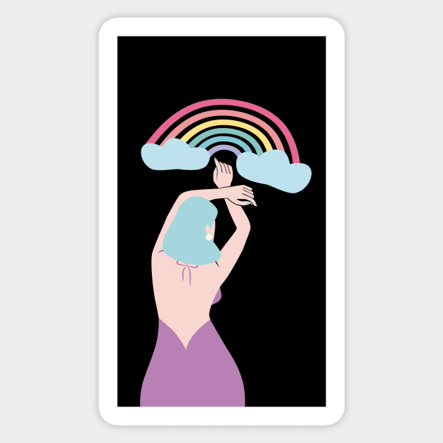 Rainbow girl. Sticker by candelanieto